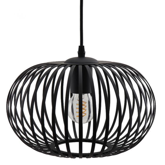 Lampada a sospensione nera industriale, Lieve