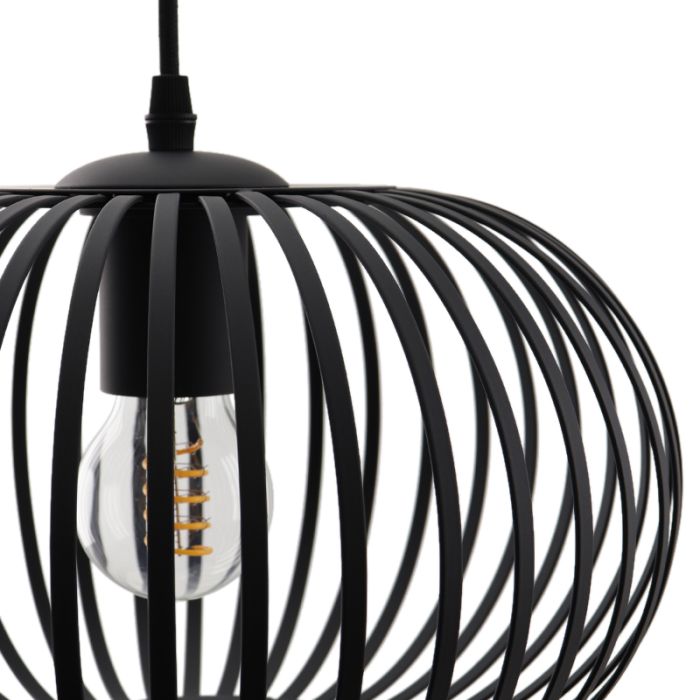 Lampada a sospensione nera industriale, Lieve