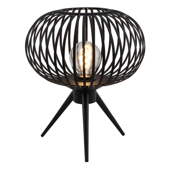 Lampada da tavolo nera industriale, Lieve, con interruttore