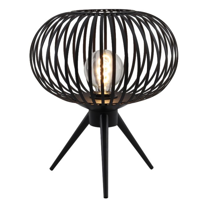 Lampada da tavolo nera industriale, Lieve, con interruttore