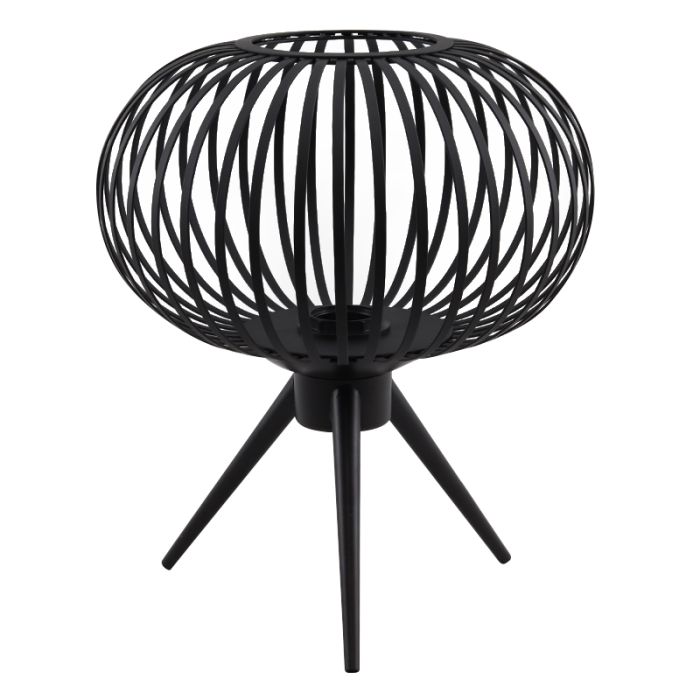 Lampada da tavolo nera industriale, Lieve, con interruttore