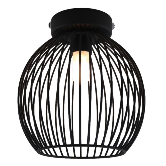 Lampada da soffitto da bagno nera industriale, Wiro, IP44