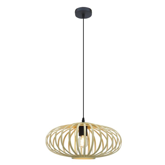 Lampada a sospensione in bambù marrone, Lieve
