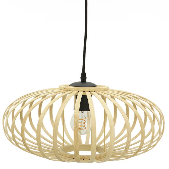 Lampada a sospensione in bambù marrone, Lieve