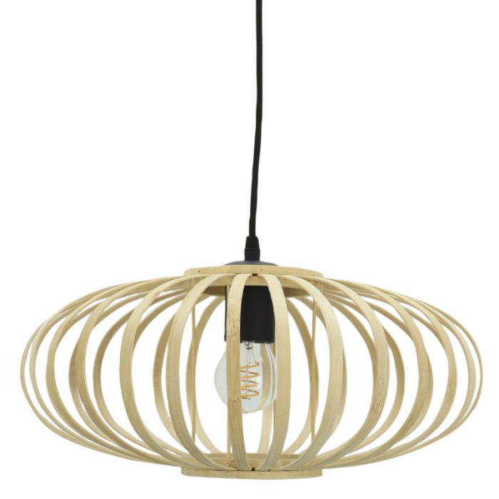 Lampada a sospensione in bambù marrone, Lieve