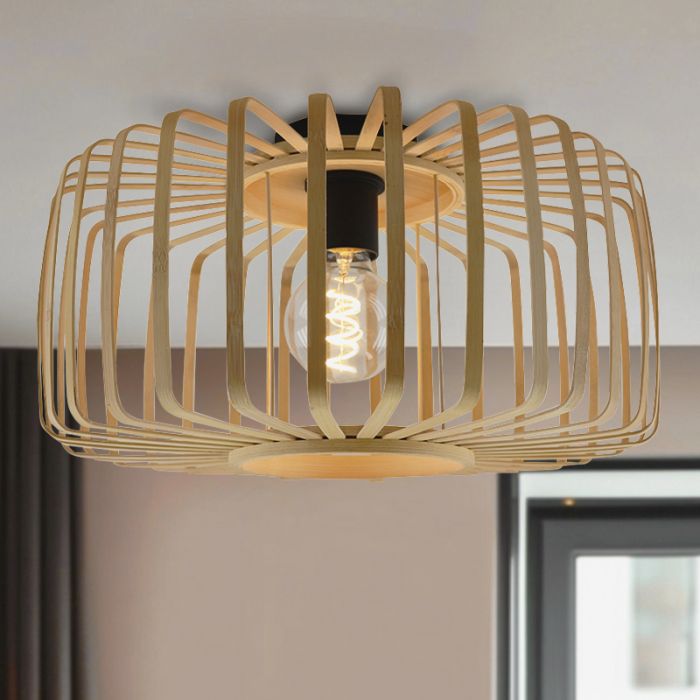 Lampada da soffitto in bambù marrone, Tina
