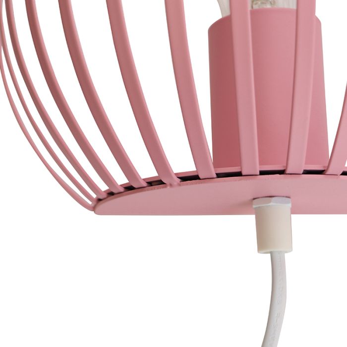 Applique da parete rosa industriale, Lieve, con interruttore