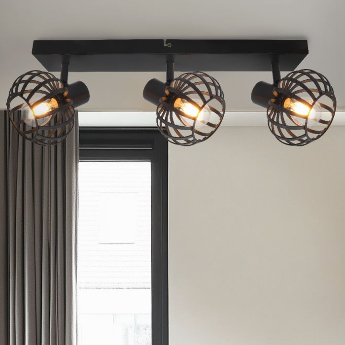 Faretto da soffitto nero industriale, Lieve