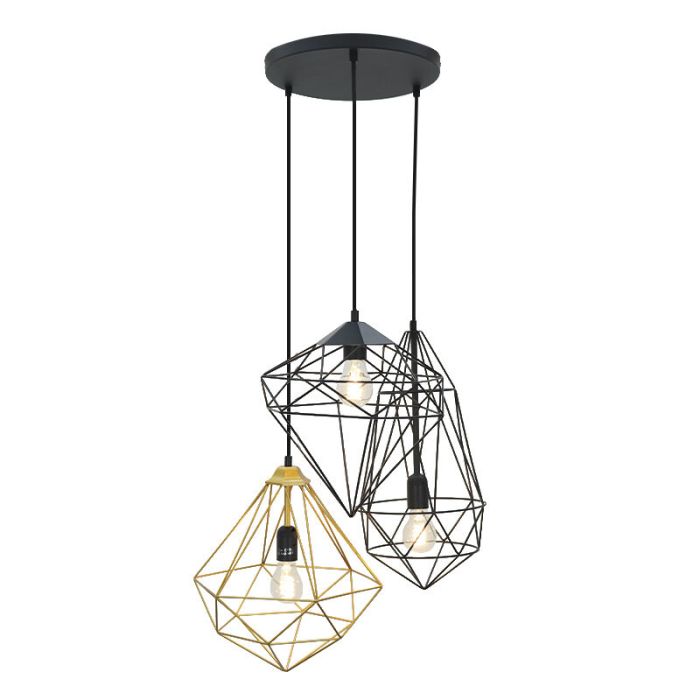 Lampada a sospensione nera industriale, Nida