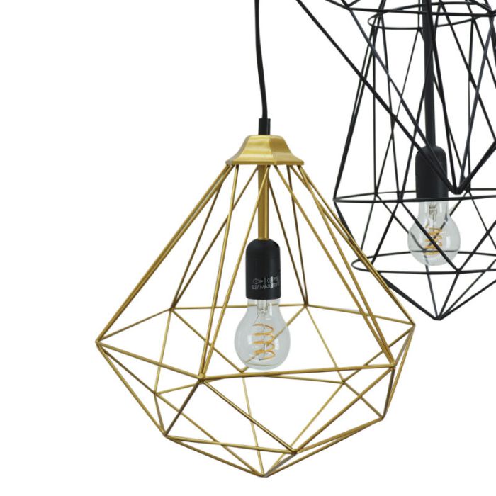 Lampada a sospensione nera industriale, Nida