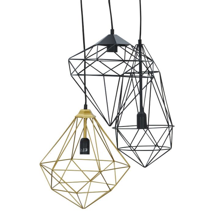 Lampada a sospensione nera industriale, Nida