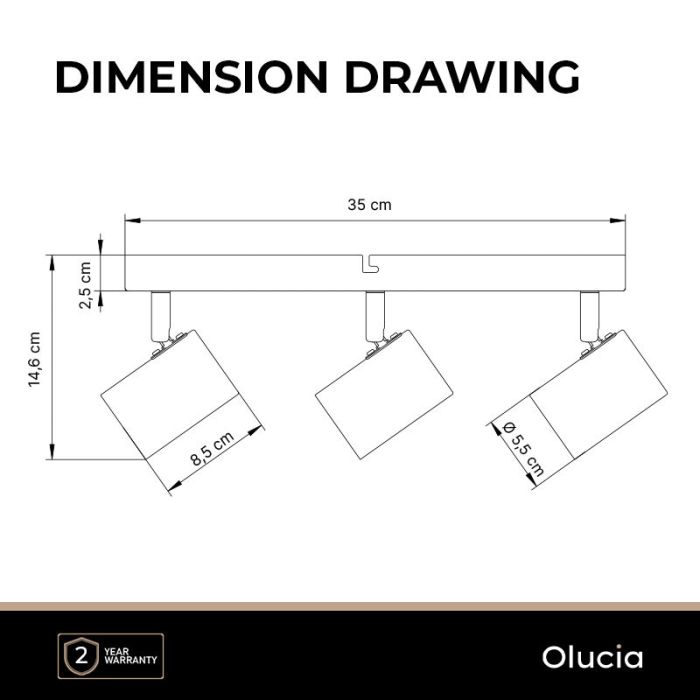 Faretto da soffitto in ottone moderno, Elena
