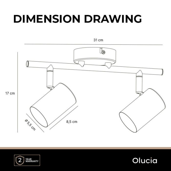 Faretto da soffitto in ottone moderno, Elena