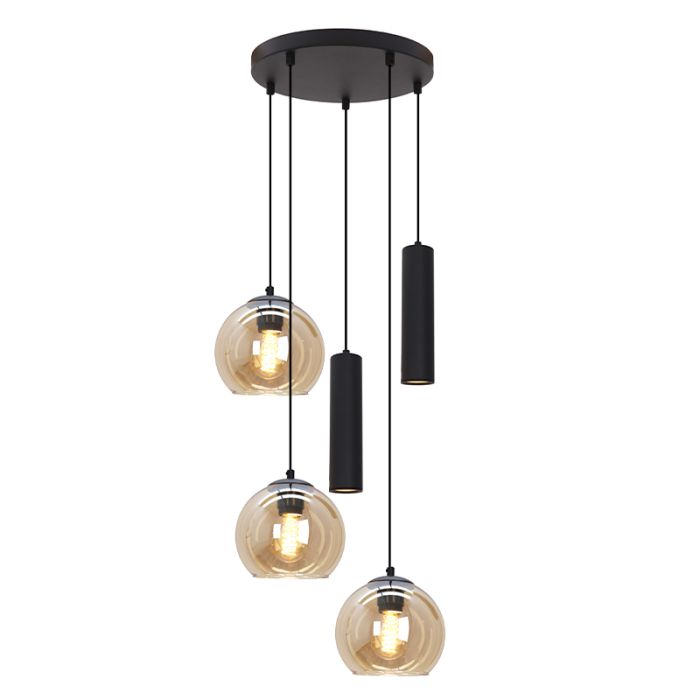 Lampada a sospensione nera moderna, Gianni