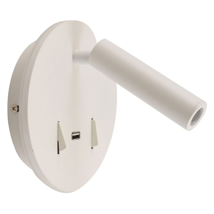 Applique da parete bianca moderna, Alec, 9W, 3000K LED, con interruttore