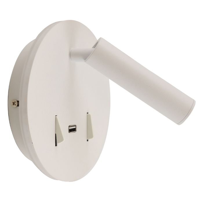 Applique da parete bianca moderna, Alec, 9W, 3000K LED, con interruttore