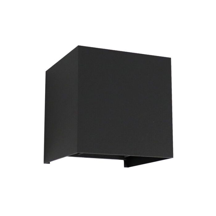 Lampada da parete up down nera moderna, Dion, 6W, dim to warm LED, IP65