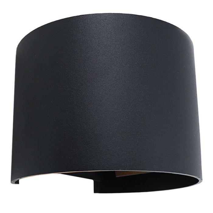 Lampada da parete up down nera moderna, Dion, 6W, 3000K LED, IP65