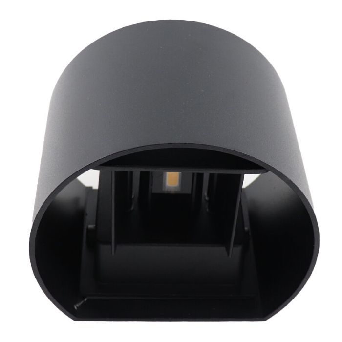 Lampada da parete up down nera moderna, Dion, 6W, 3000K LED, IP65