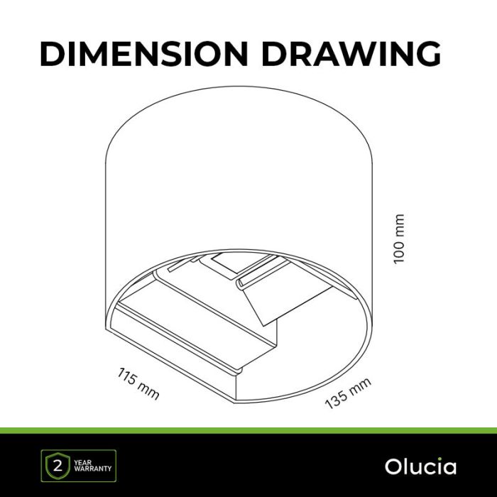 Lampada da parete up down nera moderna, Dion, 6W, 3000K LED, IP65