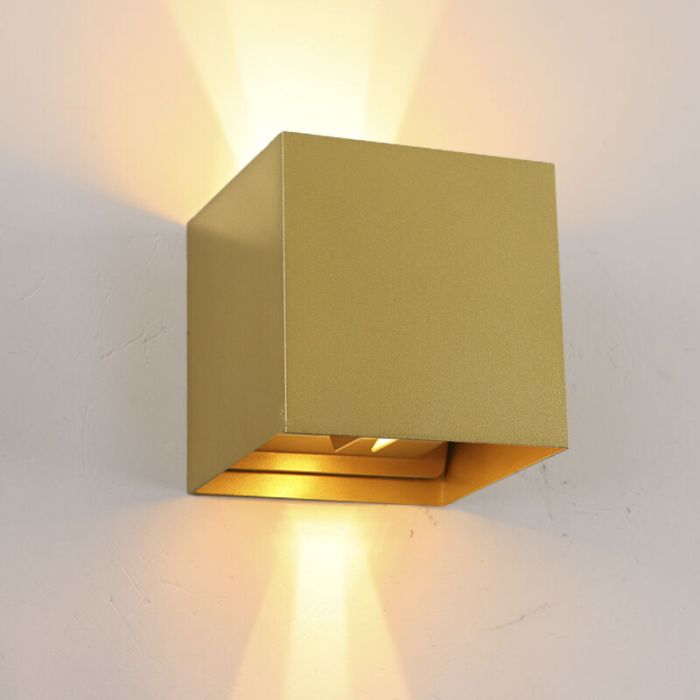 Lampada da parete up down in ottone moderna, Dion, IP65