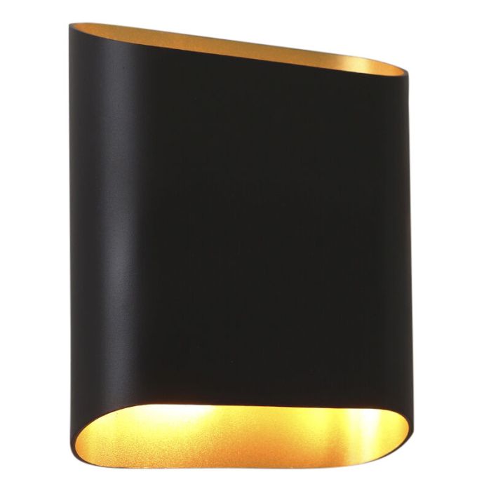 Lampada da parete up down nera moderna, Bouke