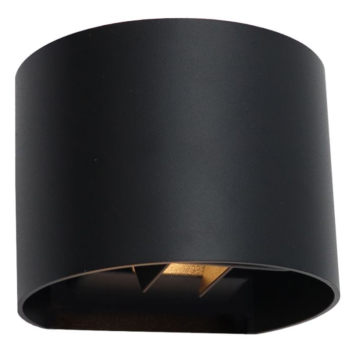 Lampada da parete up down nera moderna, Dion, IP65