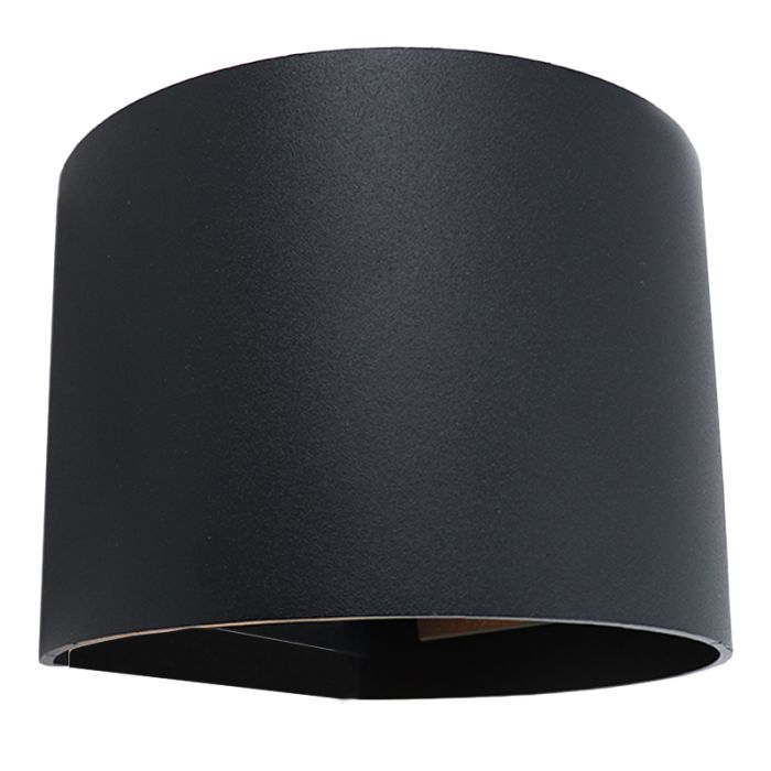 Lampada da parete up down nera moderna, Dion, IP65