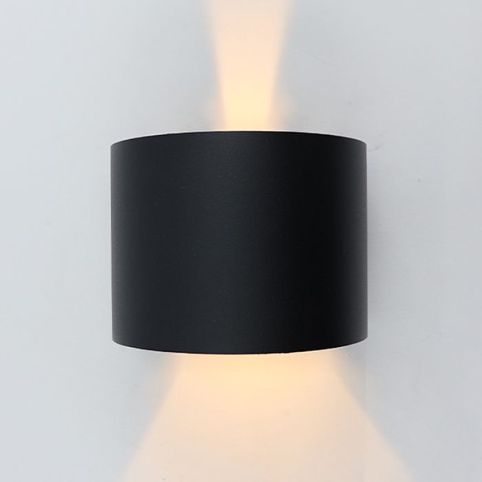 Lampada da parete up down nera moderna, Dion, IP65