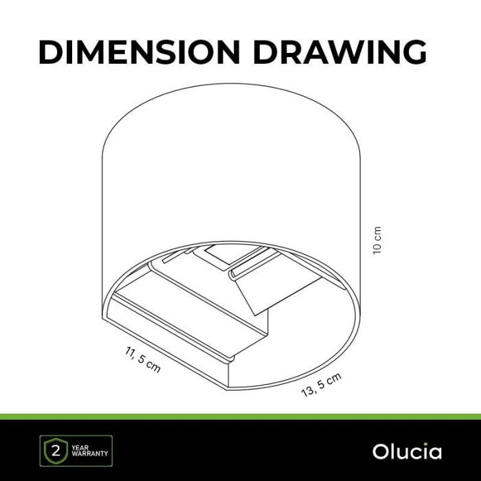 Lampada da parete up down nera moderna, Dion, IP65
