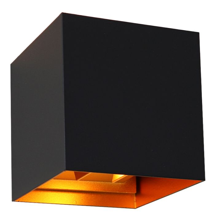 Lampada da parete up down nera moderna, Dion, IP65