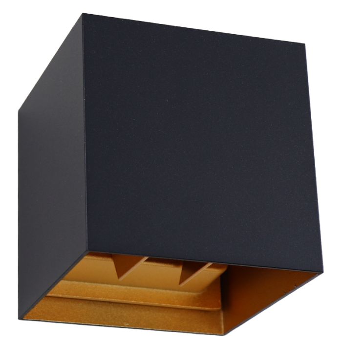 Lampada da parete up down nera moderna, Dion, IP65
