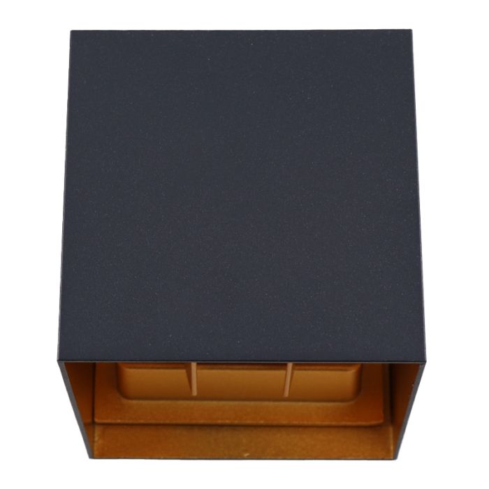 Lampada da parete up down nera moderna, Dion, IP65