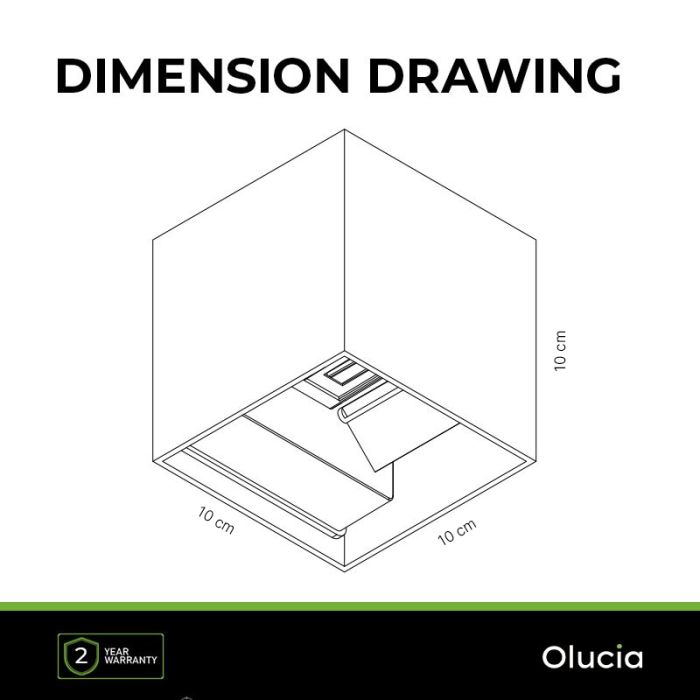 Lampada da parete up down nera moderna, Dion, IP65