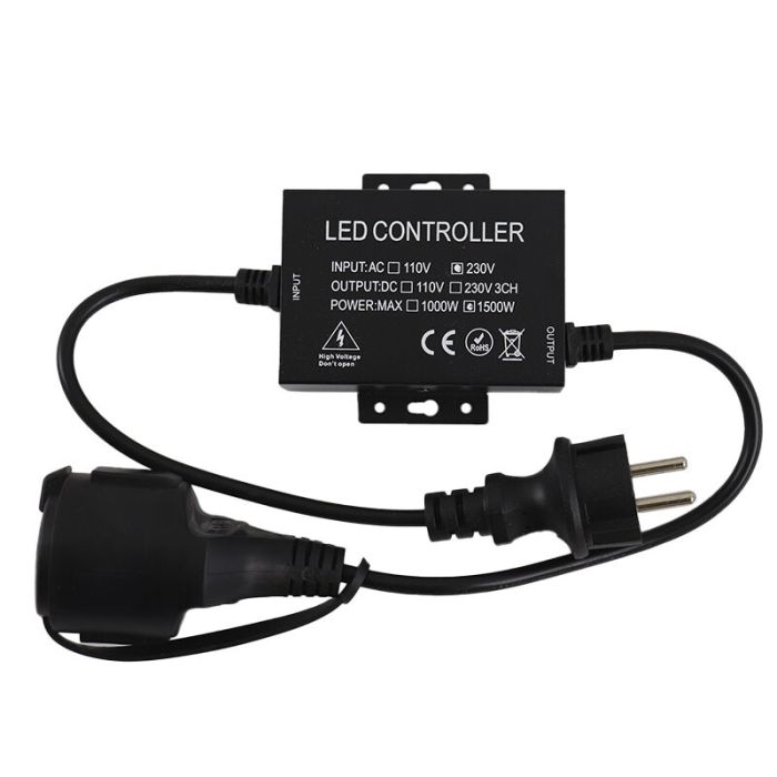 Dimmer per catena luminosa, 1500W, IP44, con telecomando