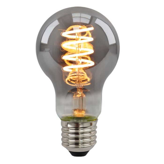 Lampadina LED Olucia E27 dimmerabile, Tuelo, A60, 4w, vetro fumé, 2200k