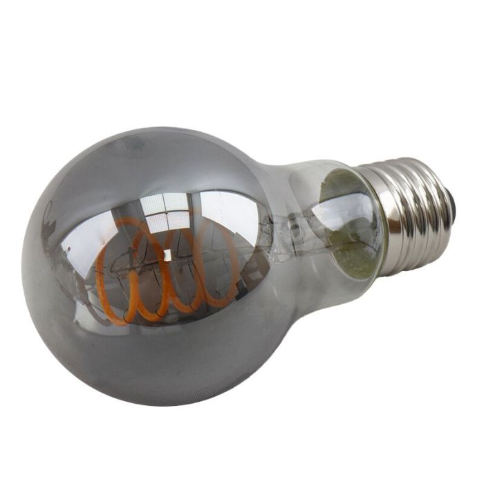 Lampadina LED Olucia E27 dimmerabile, Tuelo, A60, 4w, vetro fumé, 2200k