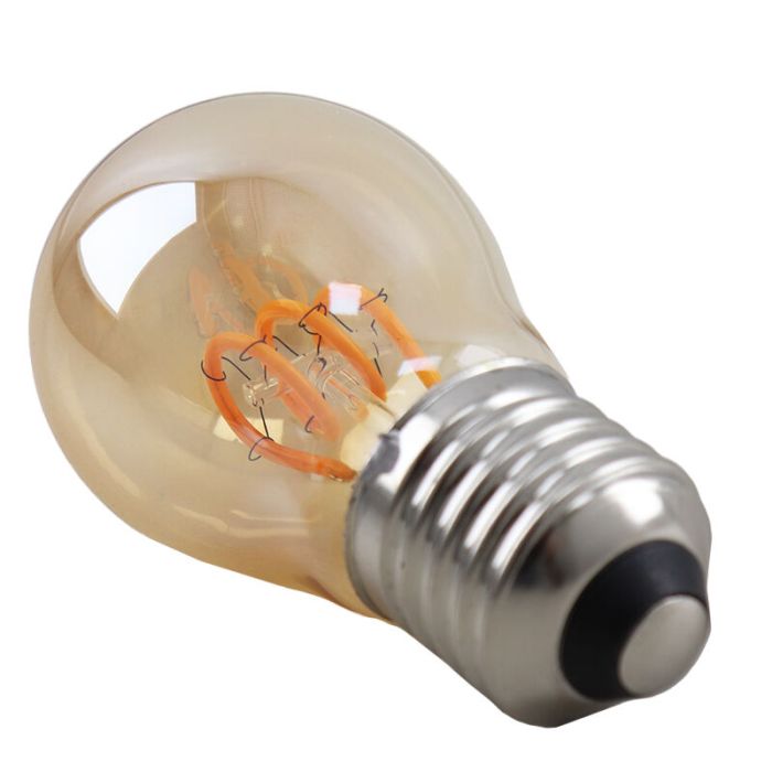 Olucia lampadina a filamento LED E27 regolabile Tuelo, ambra, 4W, 2200K