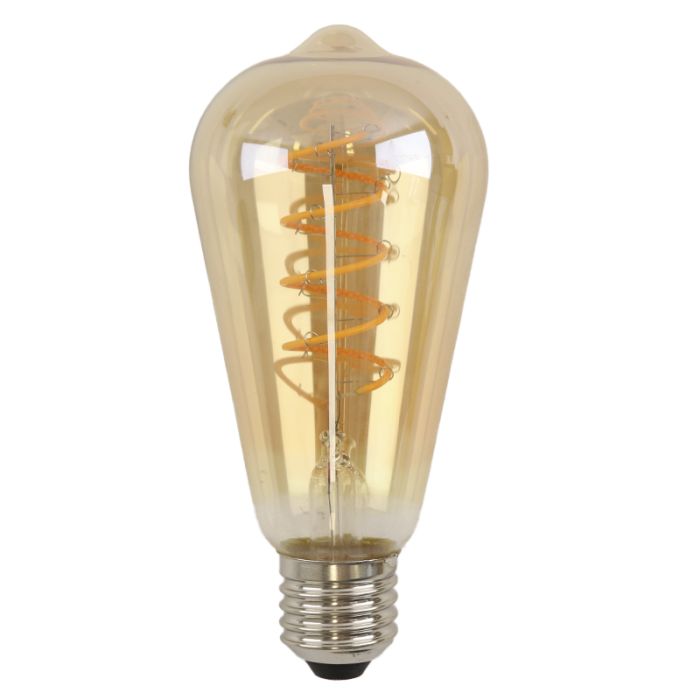 Olucia lampadina Edison LED E27 regolabile Tuelo, ambra, 4W, 2200K