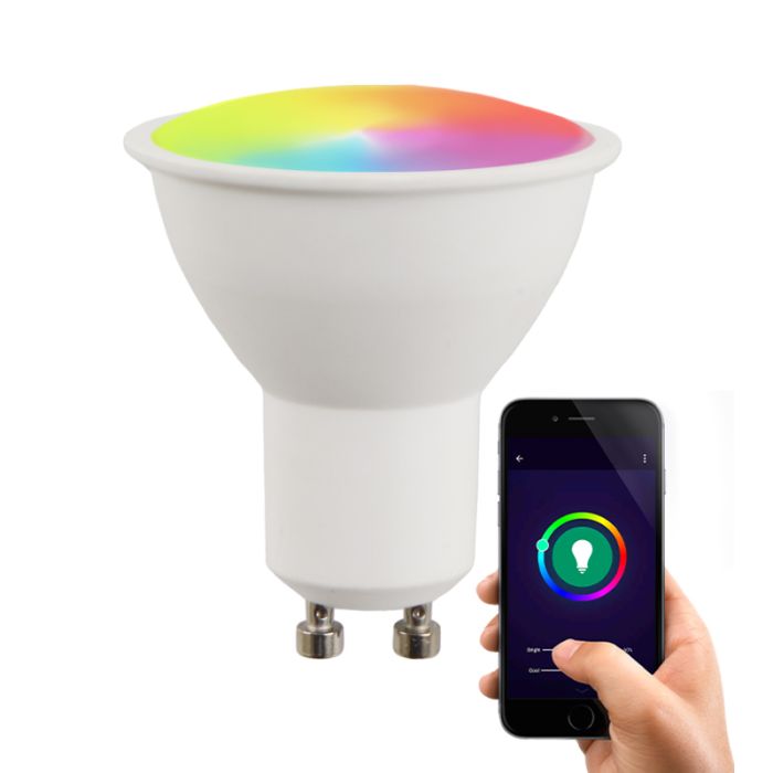 Olucia lampadina LED smart GU10 Antonie, 5W, RGBW