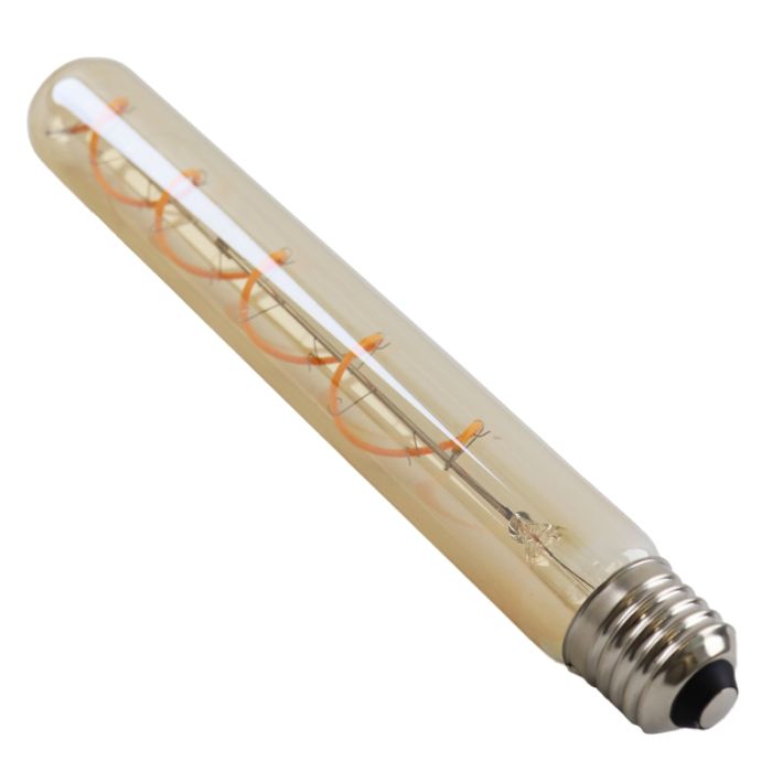 Olucia lampadina tubolare LED E27 regolabile Damien, ambra, 4W, 2200K