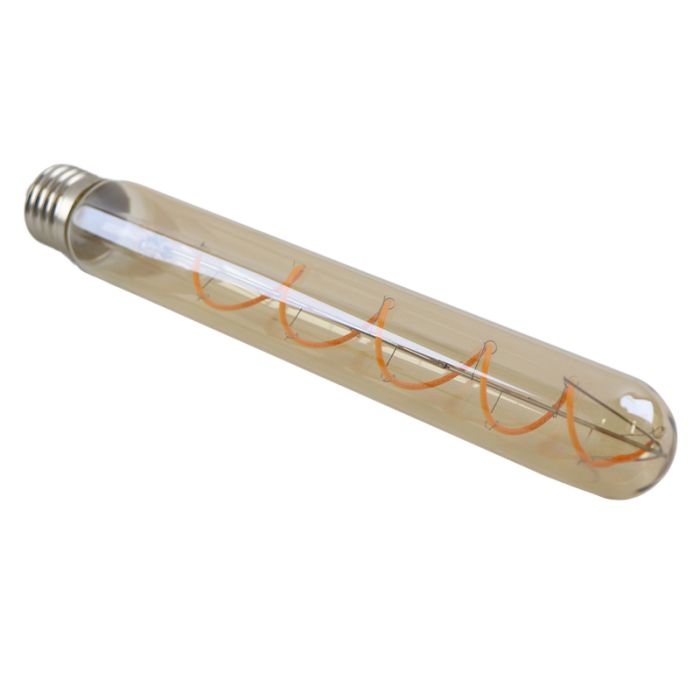 Olucia lampadina tubolare LED E27 regolabile Damien, ambra, 4W, 2200K