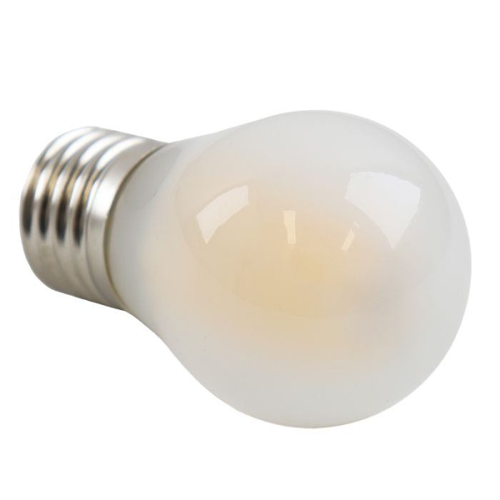 Olucia lampadina a filamento LED E27 regolabile Carel, P45, 5W, 2700K