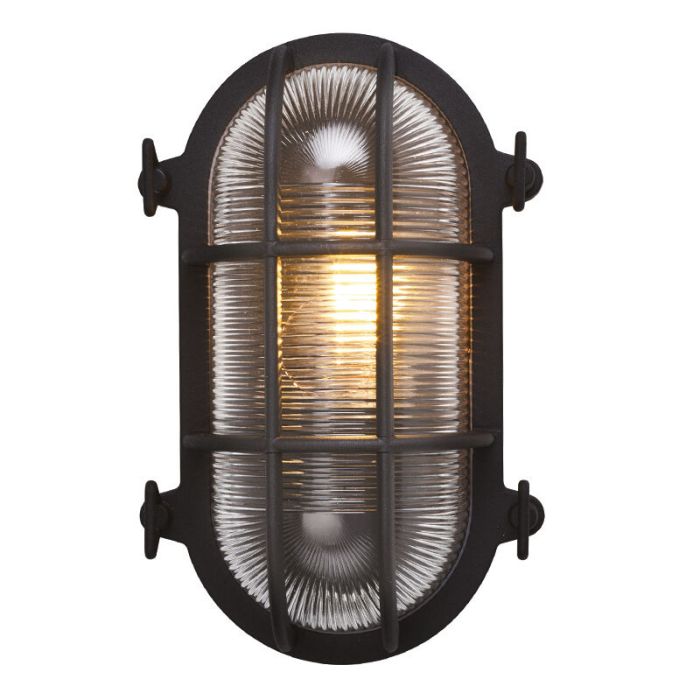 Lampada da esterno nera industriale, Luce, IP44