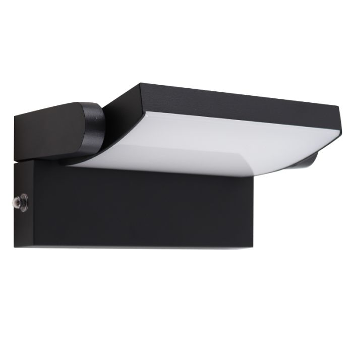 Applique da esterno con sensore crepuscolare nera moderna, Alet, 12,5W, 3000K LED, IP54