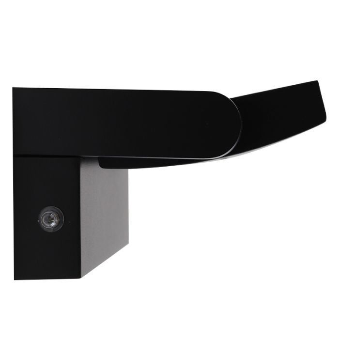 Applique da esterno con sensore crepuscolare nera moderna, Alet, 12,5W, 3000K LED, IP54