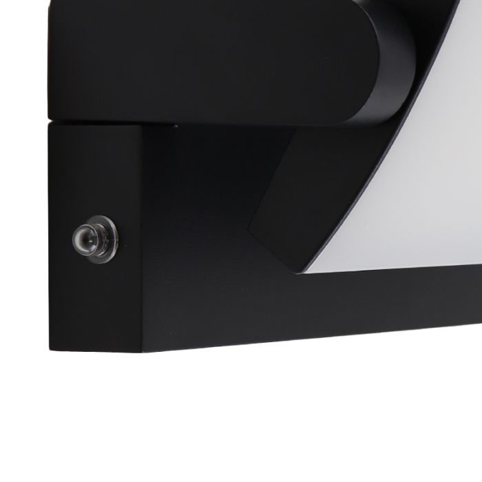 Applique da esterno con sensore crepuscolare nera moderna, Alet, 12,5W, 3000K LED, IP54