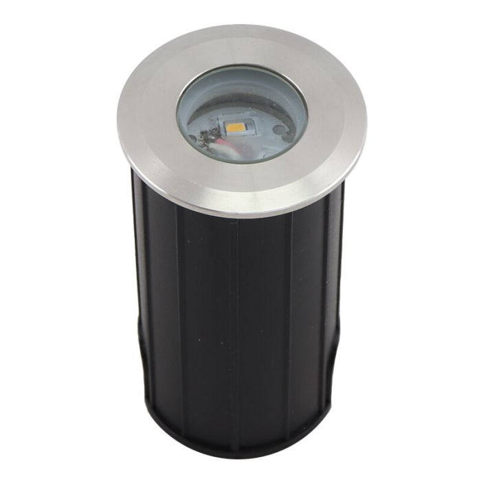 Faretto da esterno a pavimento cromato in alluminio, Catamarca, 3W, 3000K LED, IP68