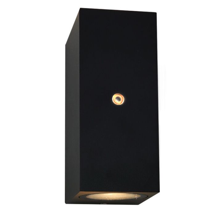 Applique da esterno con sensore crepuscolare nera moderna, Corella, IP54
