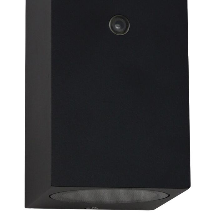 Applique da esterno con sensore crepuscolare nera moderna, Corella, IP54